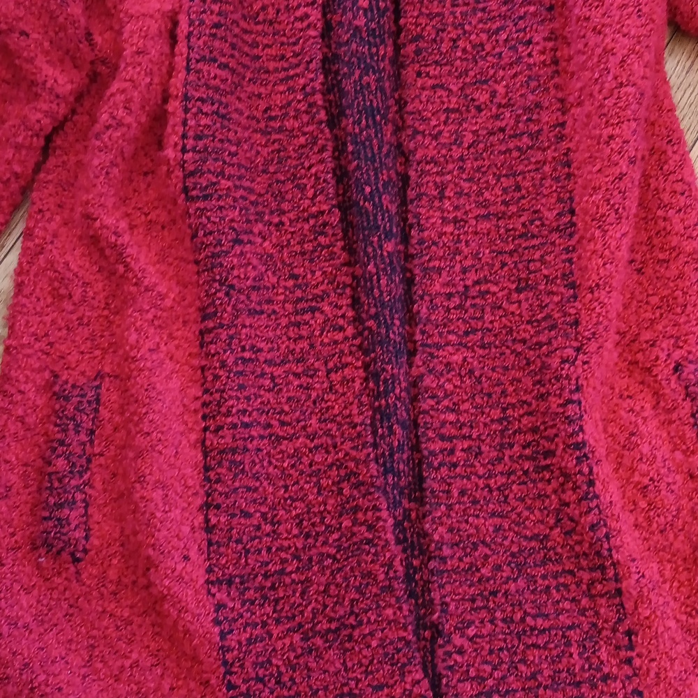 Cozy Red Knit Cardigan - Picture 2 of 4